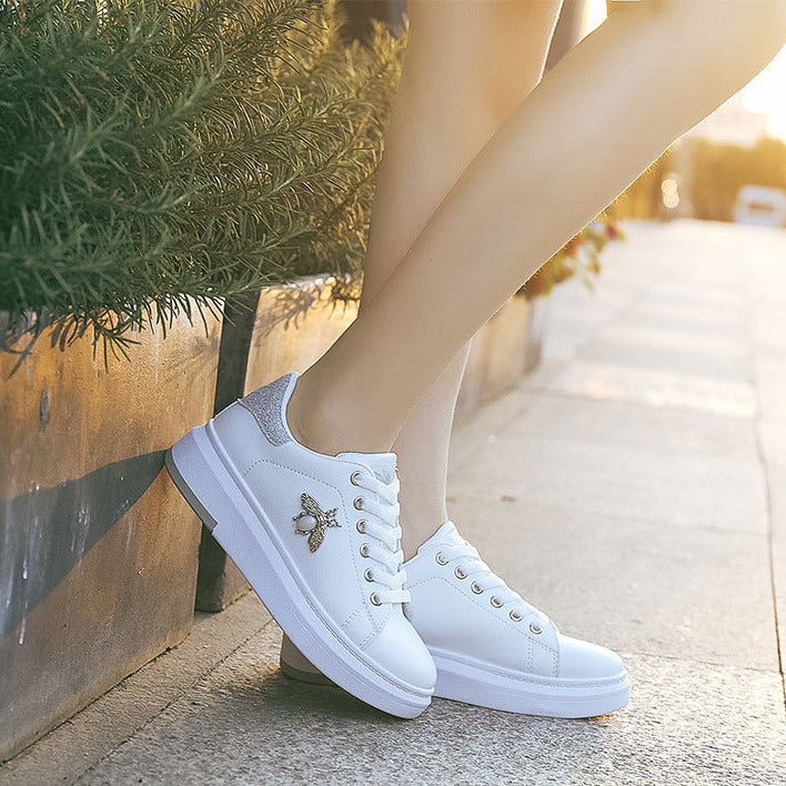Minimalistische vielseitige Plateau-Sneaker für Damen Minimalistische
