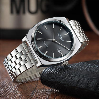 Modische Herrenuhr mit Edelstahlarmband,