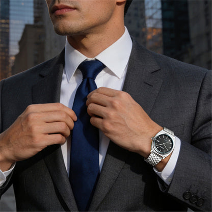 Modische Herrenuhr mit Edelstahlarmband,