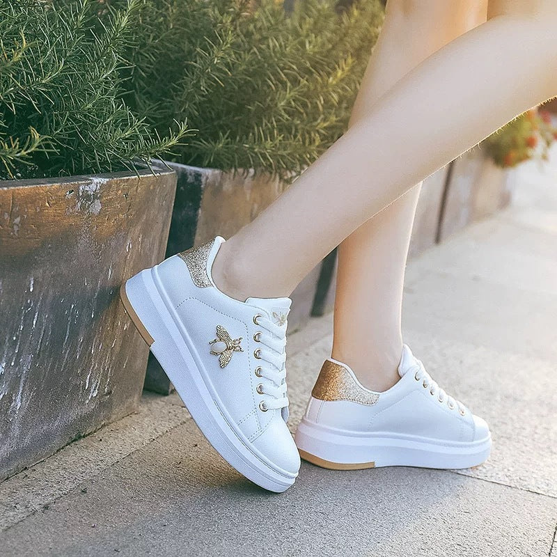 Minimalistische vielseitige Plateau-Sneaker für Damen Minimalistische