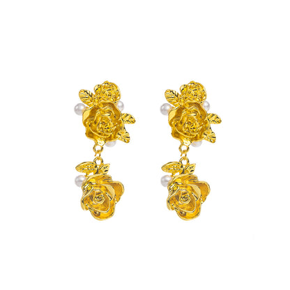 geometric irregular pearl earrings