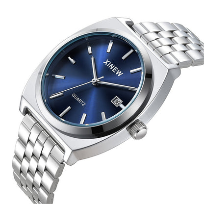 Modische Herrenuhr mit Edelstahlarmband,