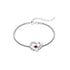 Diamantbesetzte Pfirsichherz-Geburtsstein-Halskette und Armband