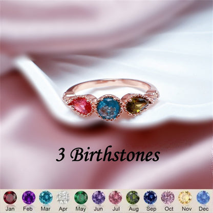 Ring mit Geburtssteineinlage in verschiedenen Formen
