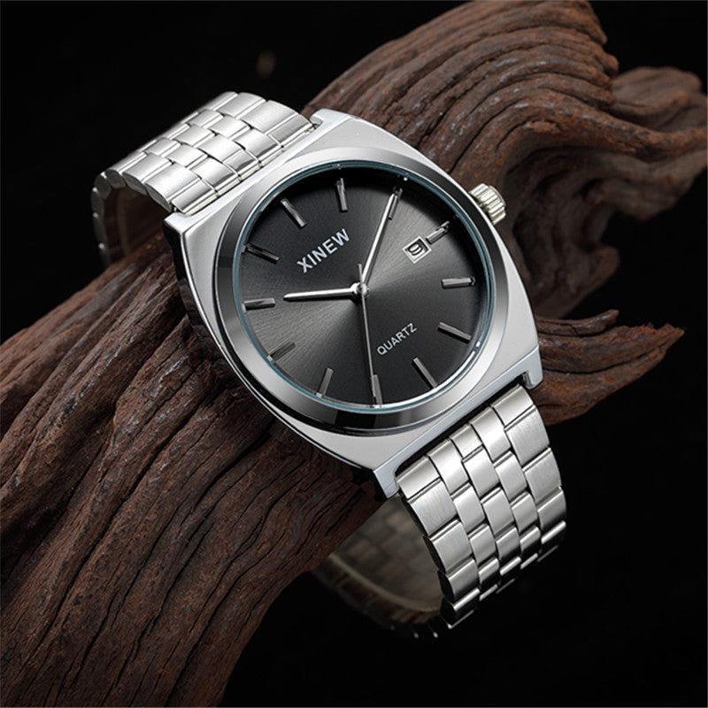 Modische Herrenuhr mit Edelstahlarmband,