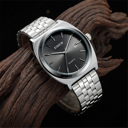 Modische Herrenuhr mit Edelstahlarmband,
