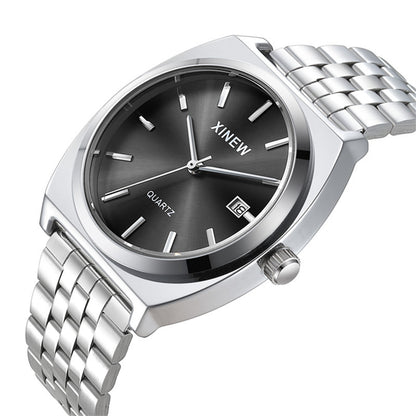 Modische Herrenuhr mit Edelstahlarmband,