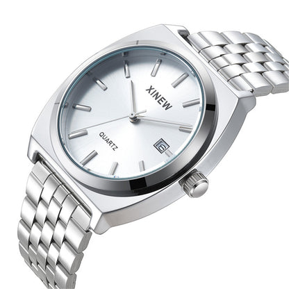 Modische Herrenuhr mit Edelstahlarmband,